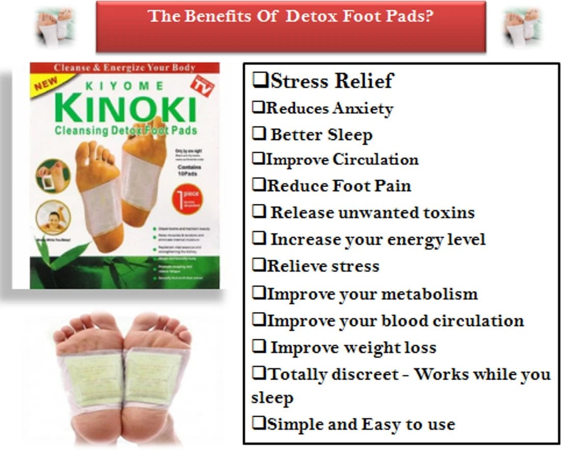 Kinoki Premium Natural Foot Detox Patches – Bamboo Vinegar Cleansing Foot Pads (Pack of 10)