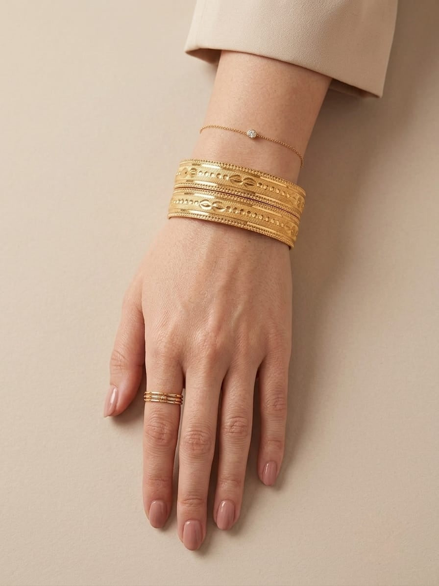 Royal Mughal Filigree Gold Plated Bangles for Women – Set of 2 Bangles Only | Traditional Bridal & Party Wear Jewelry - L