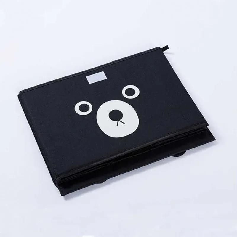 Cute Bear Folding Storage Box with Lid – Collapsible Fabric Clothes & Toy Organizer - Random Color