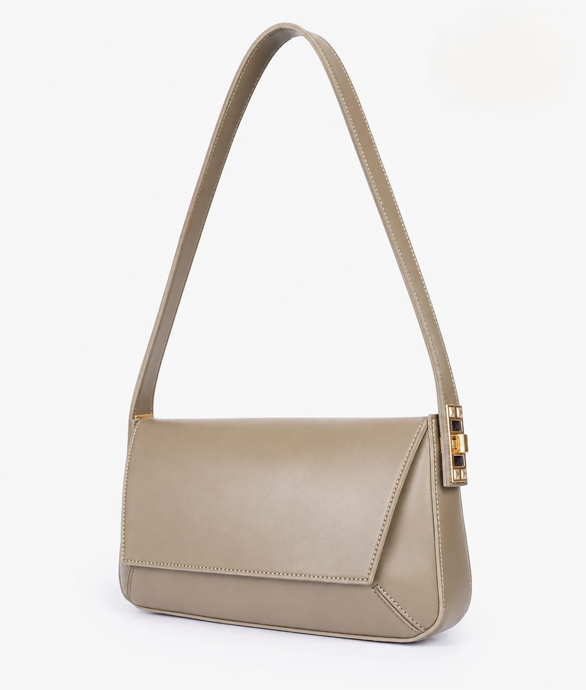 Elegant Flap Shoulder Purse - Black