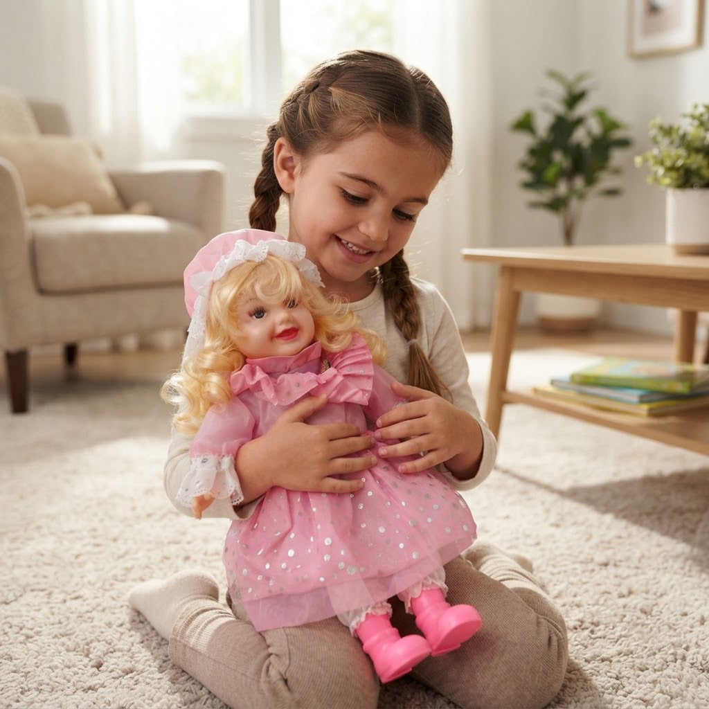 Lovely Princess Doll For Kids With Premium Lace And Frill Dress Soft Fabric And Durable Kid-Friendly Design For Birthdays Holidays And Special Occasions