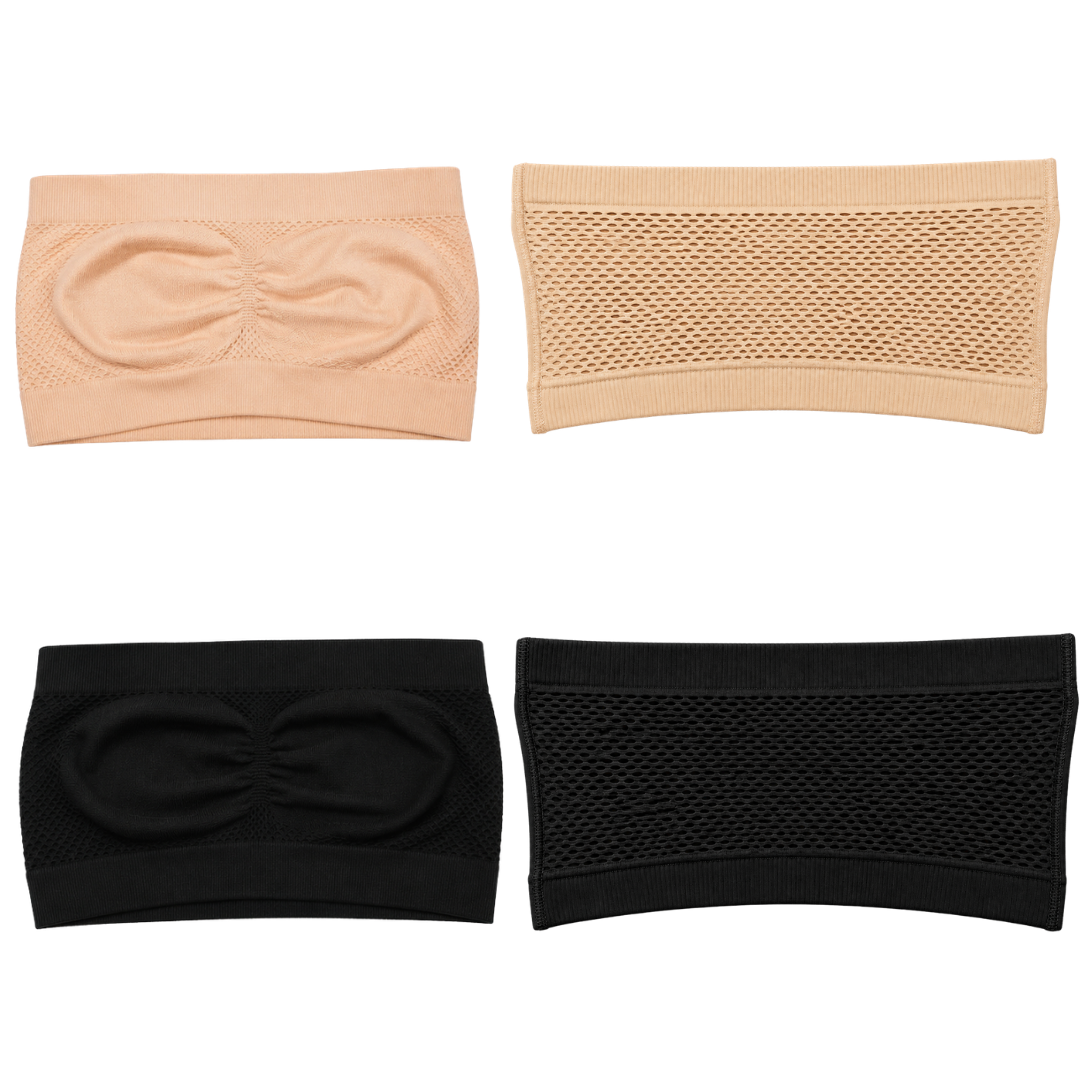 Strapless Soft And Non-Padded Tube Bra For Women - Apparel Accessory Designed For Comfortable Support And Daily Wardrobe Routine - Set of 4 - 30