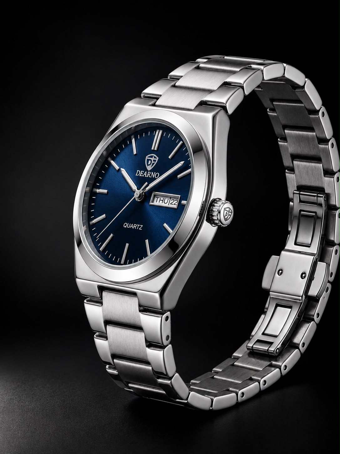 Dearno Premium Quartz Men's Watch Day And Date Display - Timepiece Designed For Wristwear And Daily Timekeeping Routine - Black