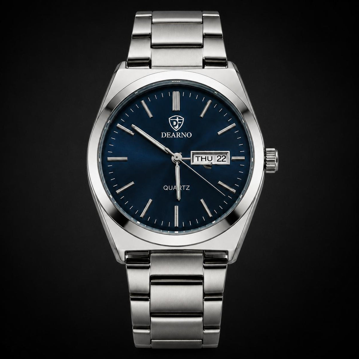 Dearno Premium Quartz Men's Watch Day And Date Display - Timepiece Designed For Wristwear And Daily Timekeeping Routine - Black
