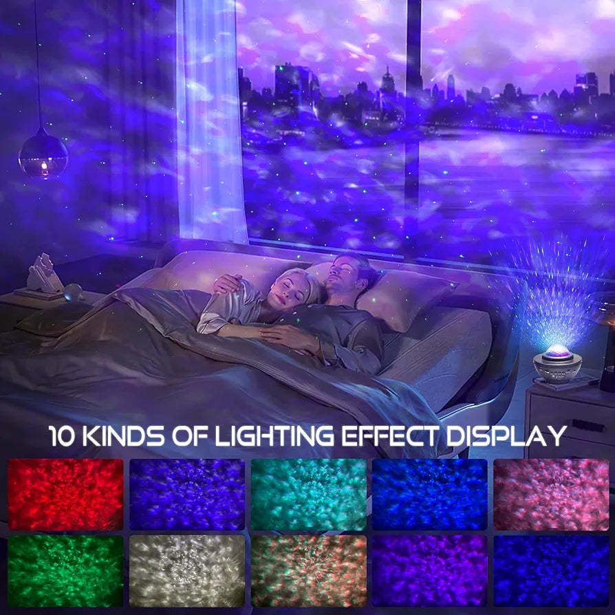 LED Night Light Starry Sky Projector with Bluetooth Speaker & Remote