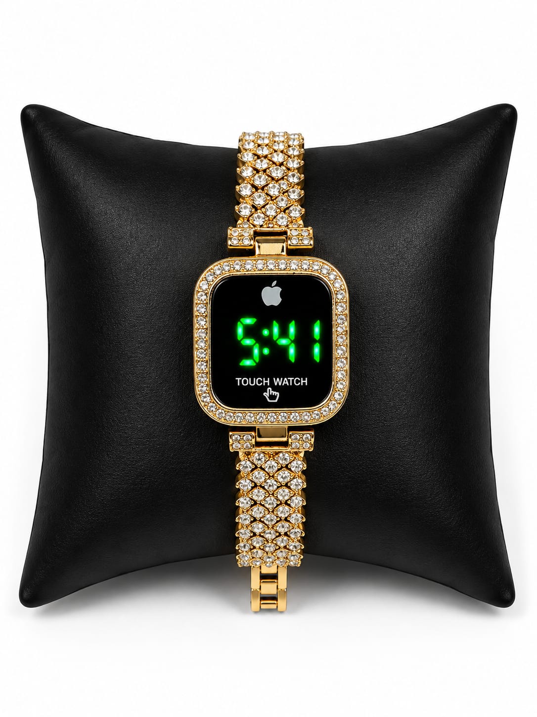 Elegant Female Touch Screen LED Watch With Sparkling Stones Stylish Alloy Construction Trendy Formal And Casual Daily Wear - Black