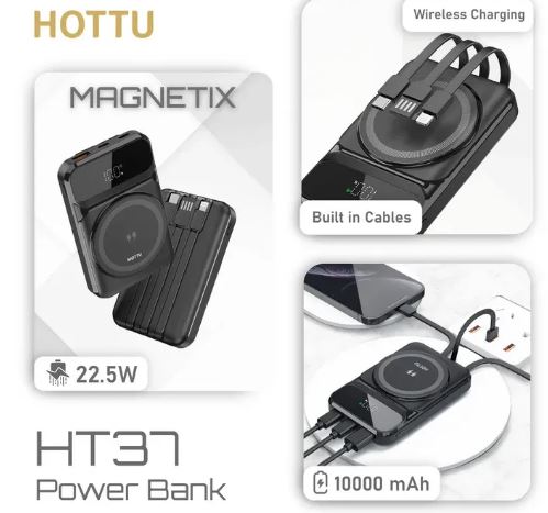 HOTTU HT37 Magnetic 10000mAh Magnetic Wireless Power Bank Portable Fast Charger