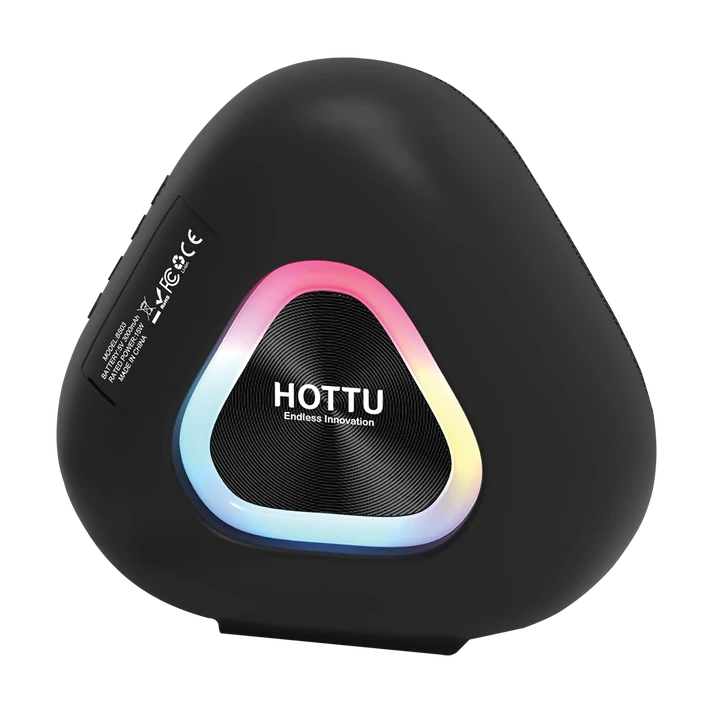 HOTTU BS03 Portable Bluetooth Speaker – RGB Lights, IPX6 Waterproof & 6 Hours Playtime