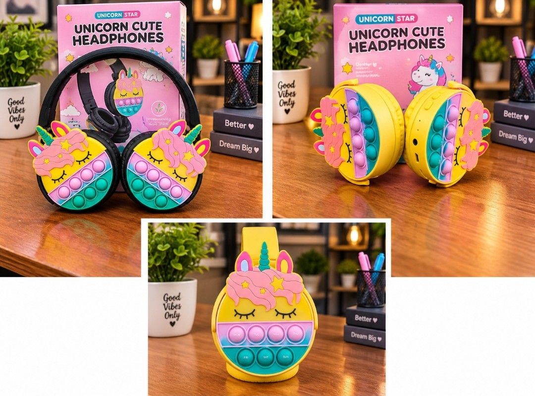 Unicorn Cute Pop-It Headphones | Random Color
