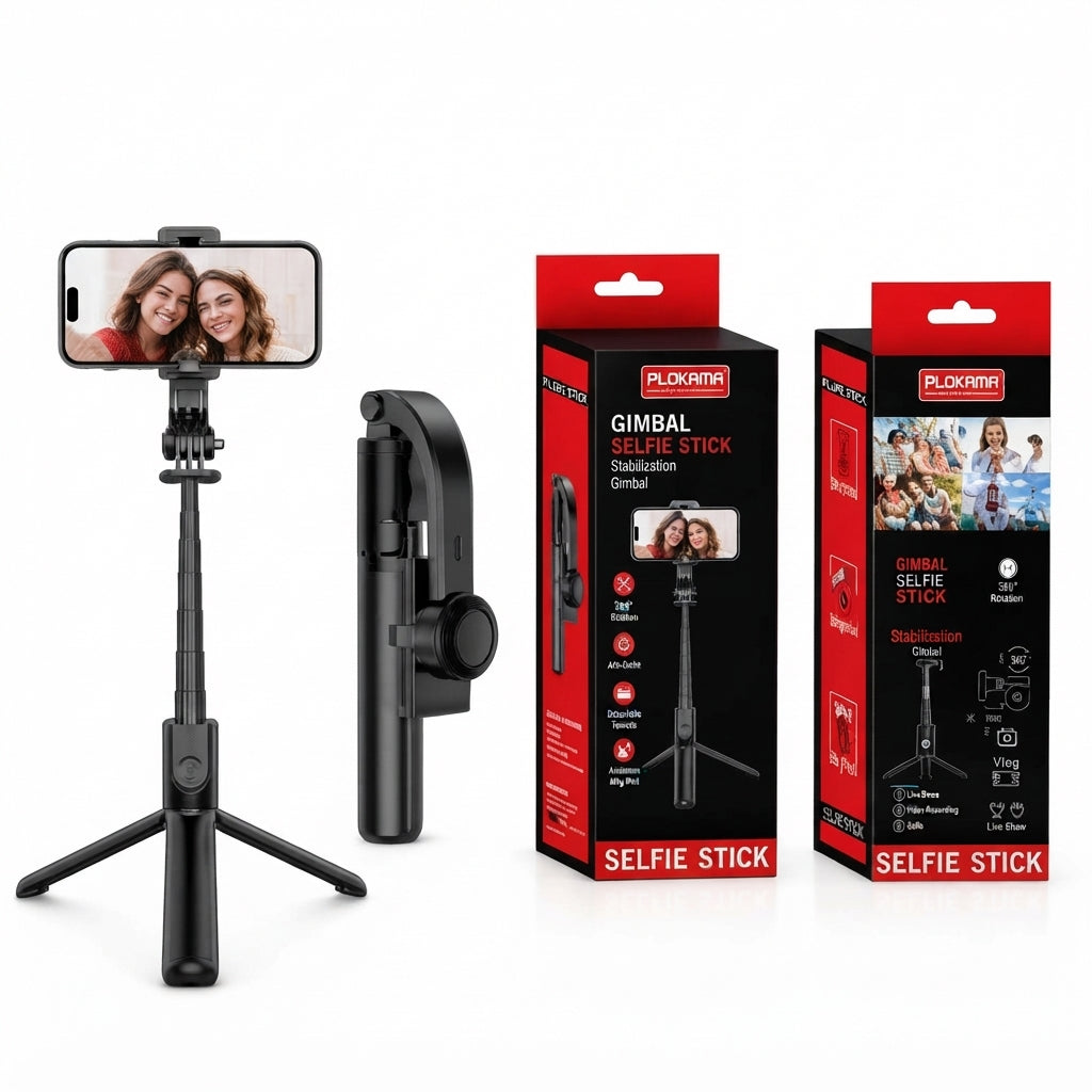 PLOKAMA P66 Gimbal Selfie Stick Three In One Stabilizer And Tripod Stand