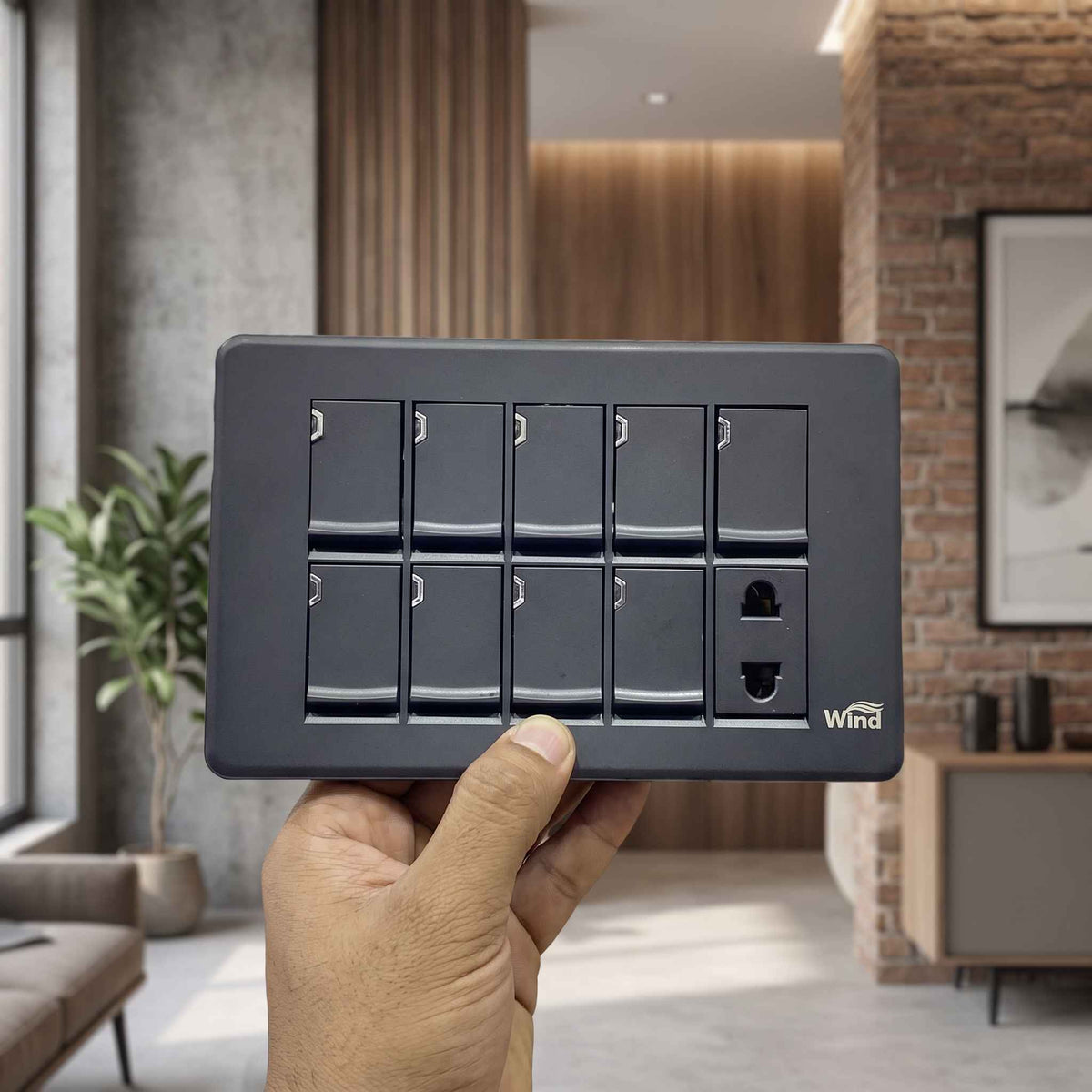 WIND Charcoal Grey Switch Board