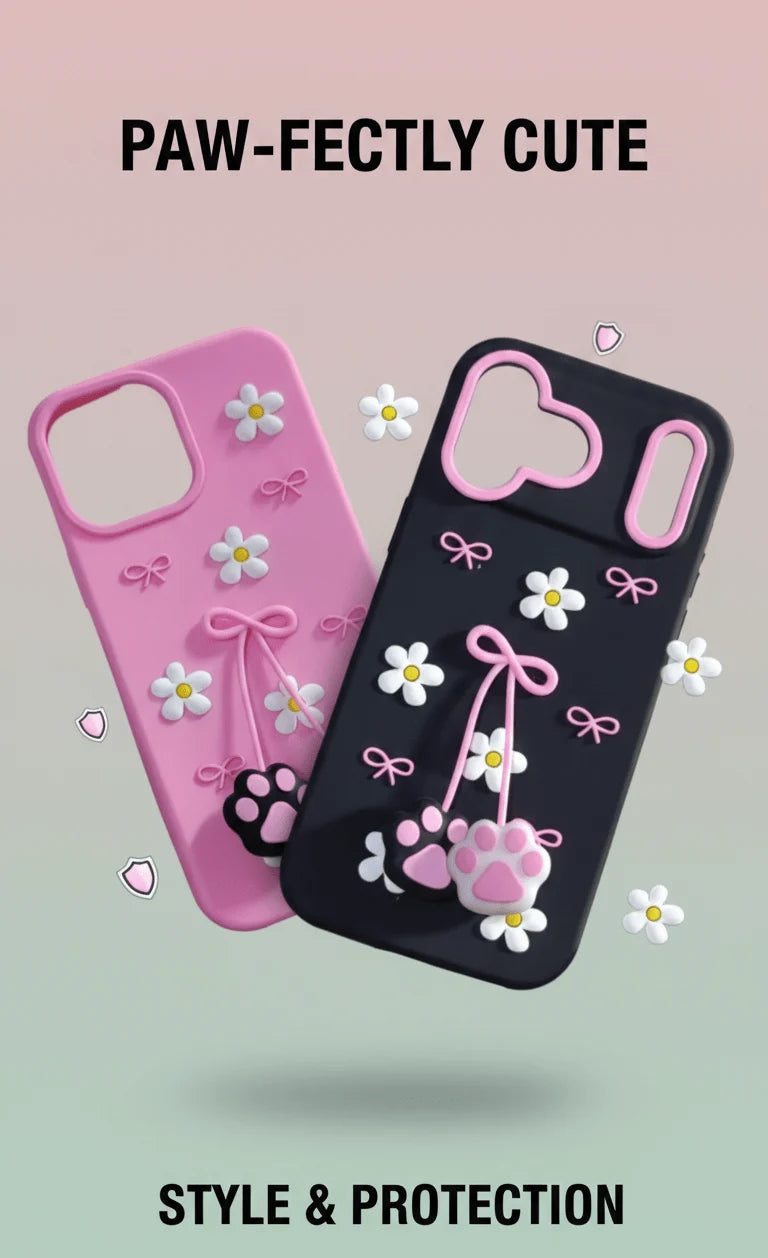 3D Cat Paw Daisy Case