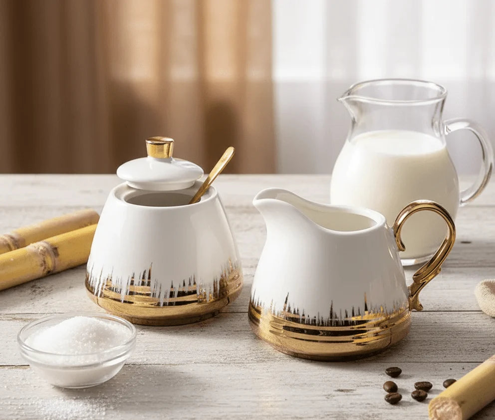Ceramic Sugar & Milk Pot Set