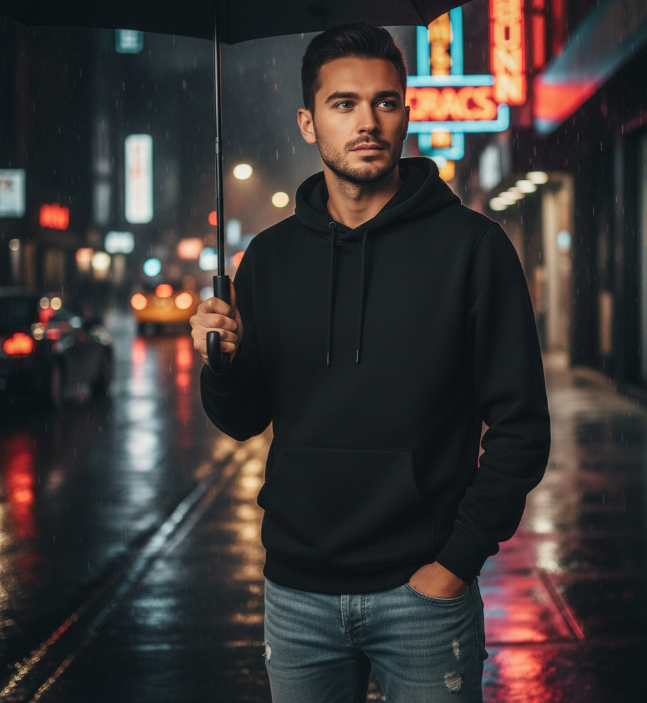 Black Polyester Hoodie – Warm, Soft & Stylish | Unisex Casual Wear for Winter & Everyday Comfort - Extra Large