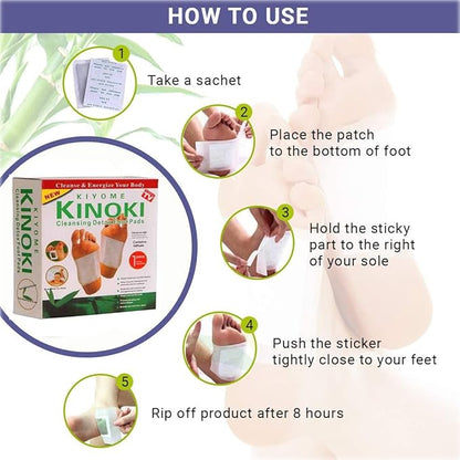Kinoki Premium Natural Foot Detox Patches – Bamboo Vinegar Cleansing Foot Pads (Pack of 10)