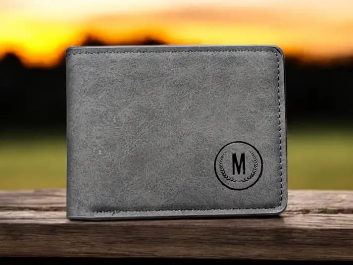 M Men's Premium Leather Wallet – Slim Bifold Card Holder & Cash Wallet | Deal Offer - Black