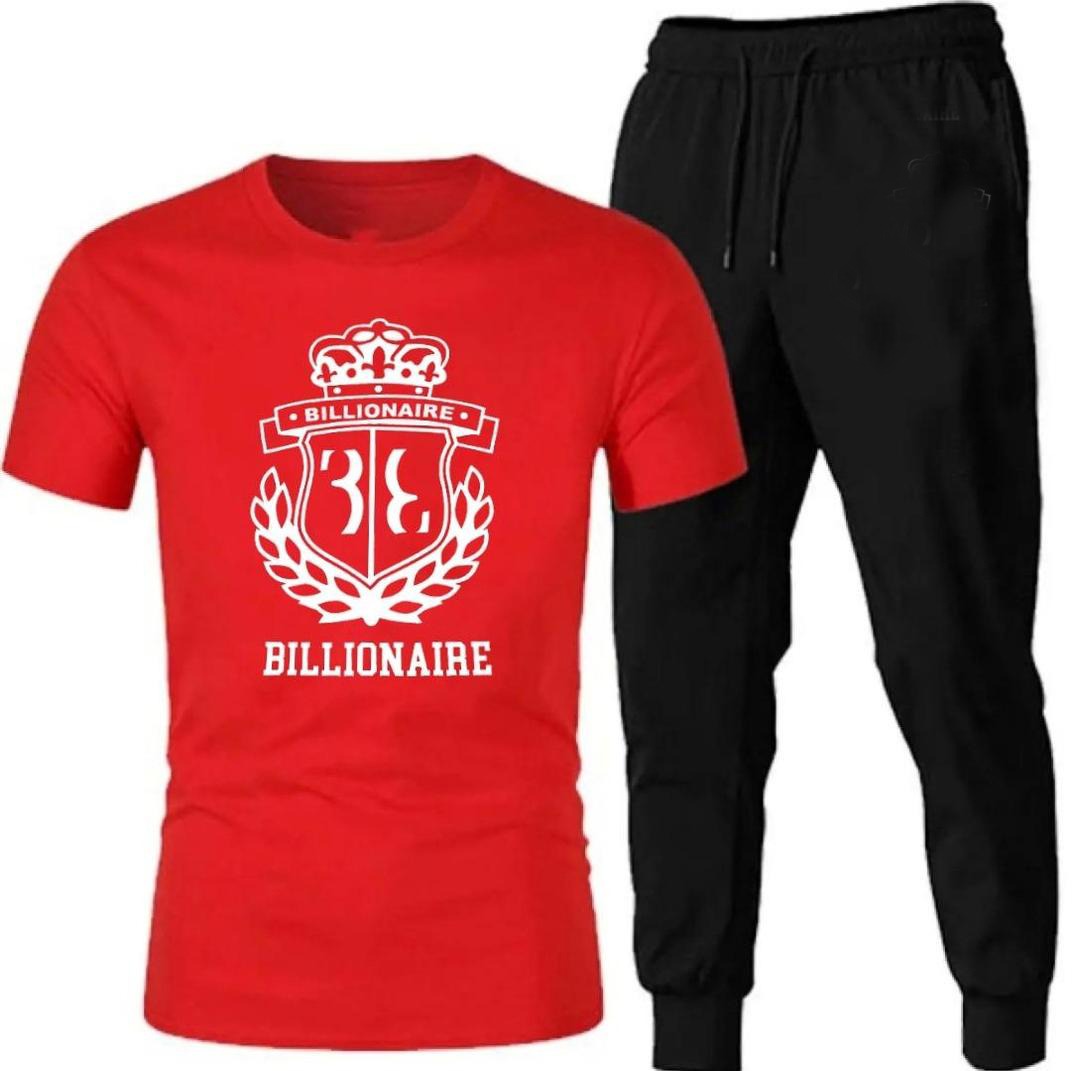 Premium Micro Men’s Tracksuit Billionaire Print – Comfortable Sportswear | Gym & Workout Suit - Extra Large, Black
