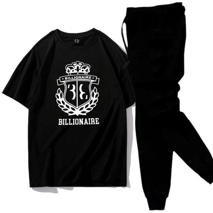 Premium Micro Men’s Tracksuit Billionaire Print – Comfortable Sportswear | Gym & Workout Suit - Extra Large, Black