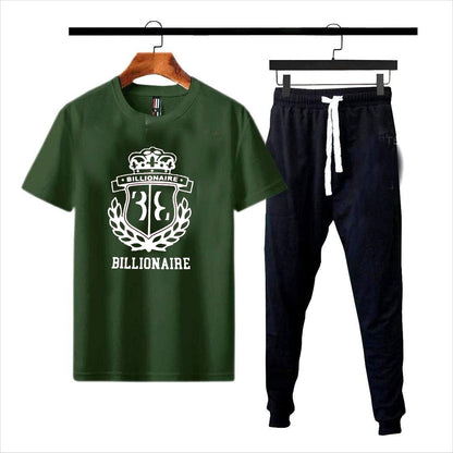 Premium Micro Men’s Tracksuit Billionaire Print – Comfortable Sportswear | Gym & Workout Suit - Extra Large, Black