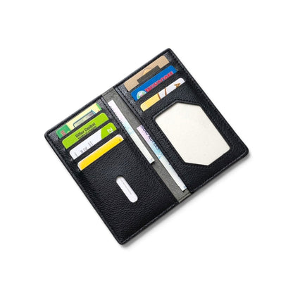 BALISI Bifold Wallet for Men & Women – 7 Card Slots, Dual Cash Compartments, Transparent ID Window, Slim Pocket Wallet - Black