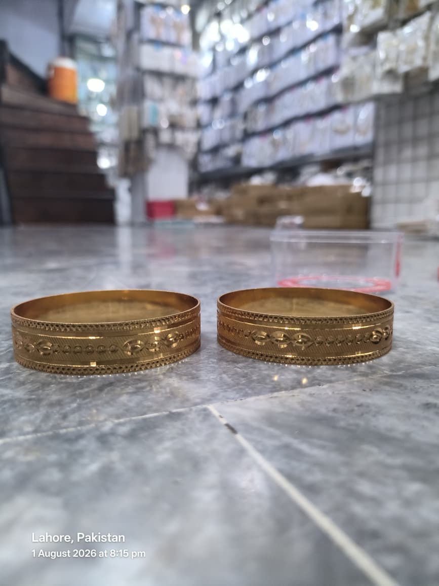 Royal Mughal Filigree Gold Plated Bangles for Women – Set of 2 Bangles Only | Traditional Bridal & Party Wear Jewelry - L