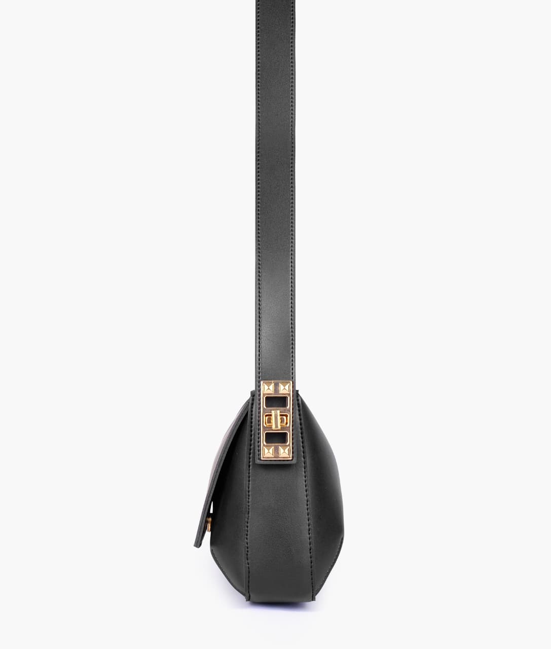 Elegant Flap Shoulder Purse - Black