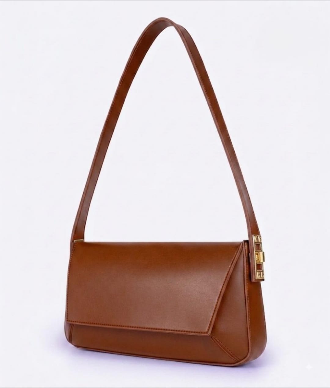 Elegant Flap Shoulder Purse - Black