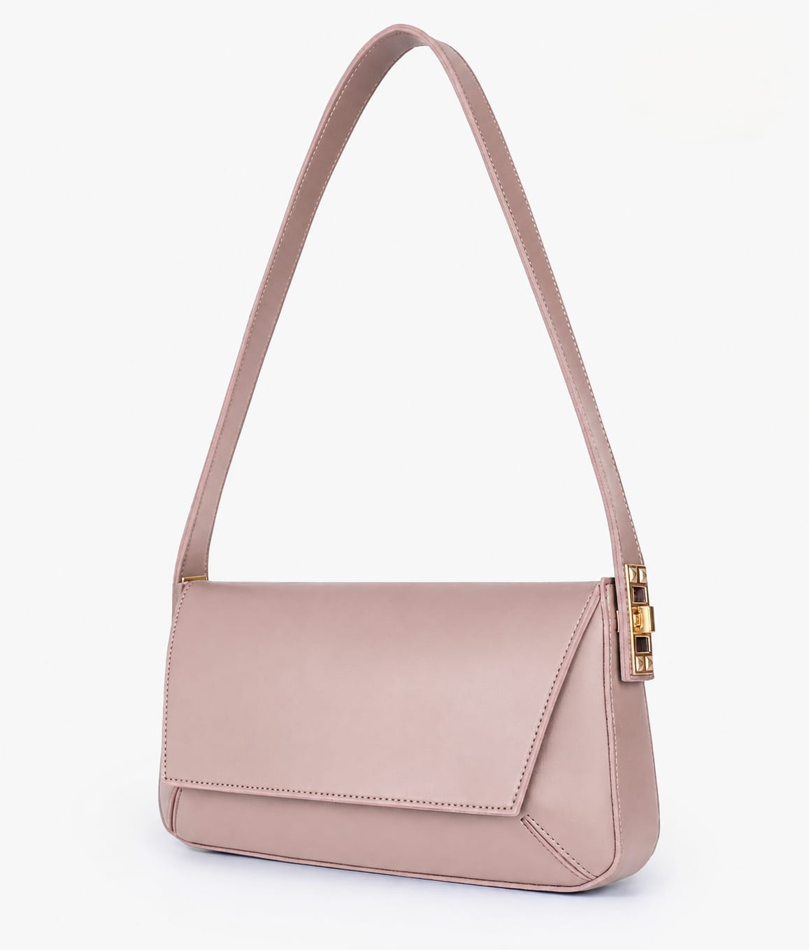 Elegant Flap Shoulder Purse - Black