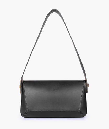 Elegant Flap Shoulder Purse - Black