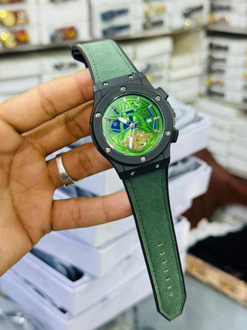Luxury Automatic Mechanical Watch With Skeleton Dial Premium Quality 3ATM Water-Resistant 44mm Diameter Comfortable Leather Strap For Every Occasion - Black Strap