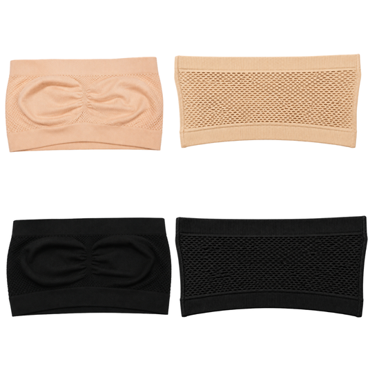 Strapless Soft And Non-Padded Tube Bra For Women - Apparel Accessory Designed For Comfortable Support And Daily Wardrobe Routine - Set of 4 - 30