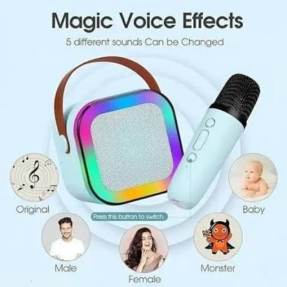 K12 Portable Speaker With Single Mic | Karaoke Microphone With Speaker | Portable Wireless Bluetooth Speaker