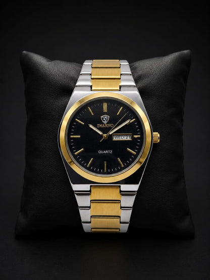 Dearno Premium Quartz Men's Watch Day And Date Display - Timepiece Designed For Wristwear And Daily Timekeeping Routine - Black