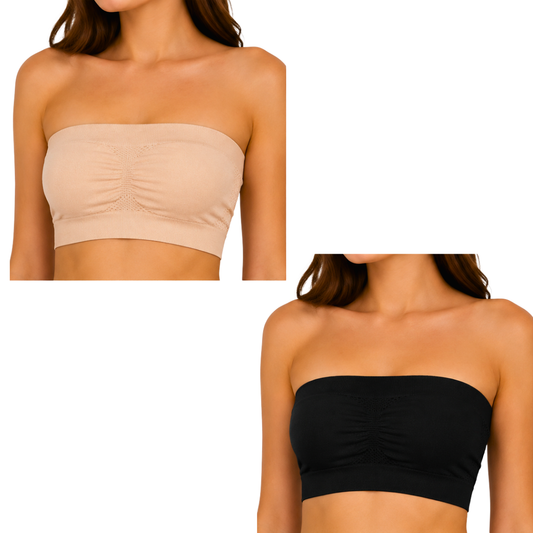 Strapless Soft And Non-Padded Tube Bra For Women - Apparel Accessory Designed For Comfortable Support And Daily Wardrobe Routine - Set of 4 - 30
