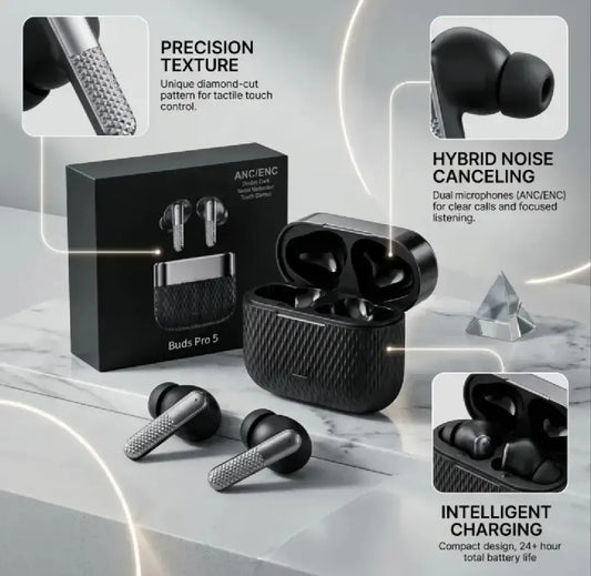 Buds Pro 5 High Quality Earbuds - Audio Device Designed For Sound Playback And Daily Listening Routine