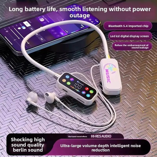 Mf Model YG17 Wireless Neckband Earphones With LED Display - Audio Device Designed For Sound Playback And Daily Listening Routine