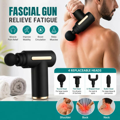 4-in-1 Gun Massager With 5 Speed Modes | Rechargeable Massage Gun Machine For Foot and Neck Massage | Gun Massager Machine