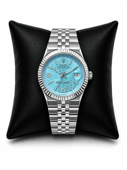 Rolex Style Semi-Automatic Jubilee Watch - Blue