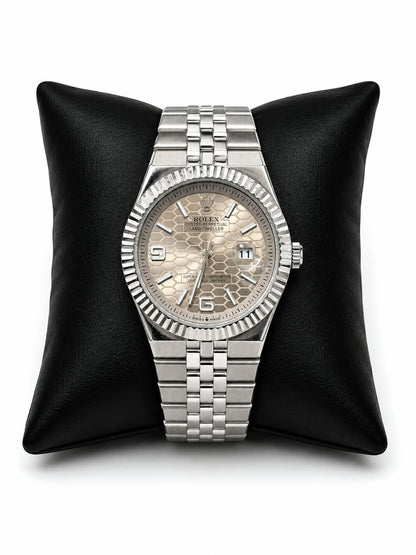 Rolex Style Semi-Automatic Jubilee Watch - Blue