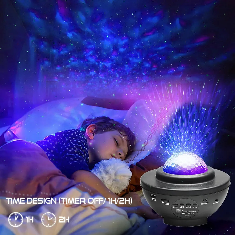 LED Night Light Starry Sky Projector with Bluetooth Speaker & Remote