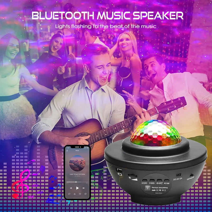 LED Night Light Starry Sky Projector with Bluetooth Speaker & Remote