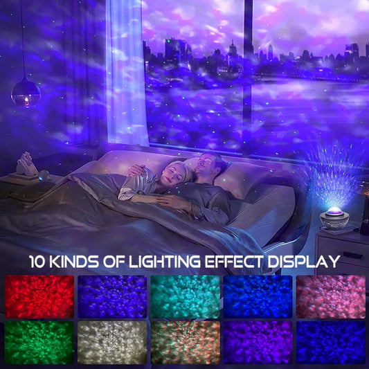 LED Night Light Starry Sky Projector with Bluetooth Speaker & Remote
