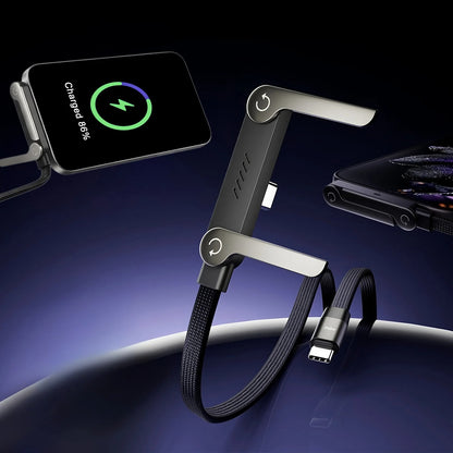 240W Folding Phone Holder With Right Angle Fast Charging Cable - Electronic Accessory Designed For Device Support And Daily Charging Routine