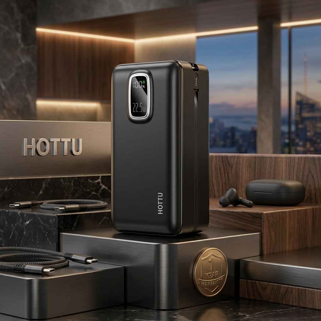 Hottu ht49 Power Stack 50000mAh 22.5w Fast Charging Bank with Built-in Cables