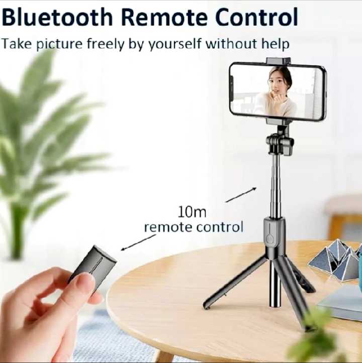Adjustable Selfie Stick with Tripod Stand & Wireless Bluetooth Remote