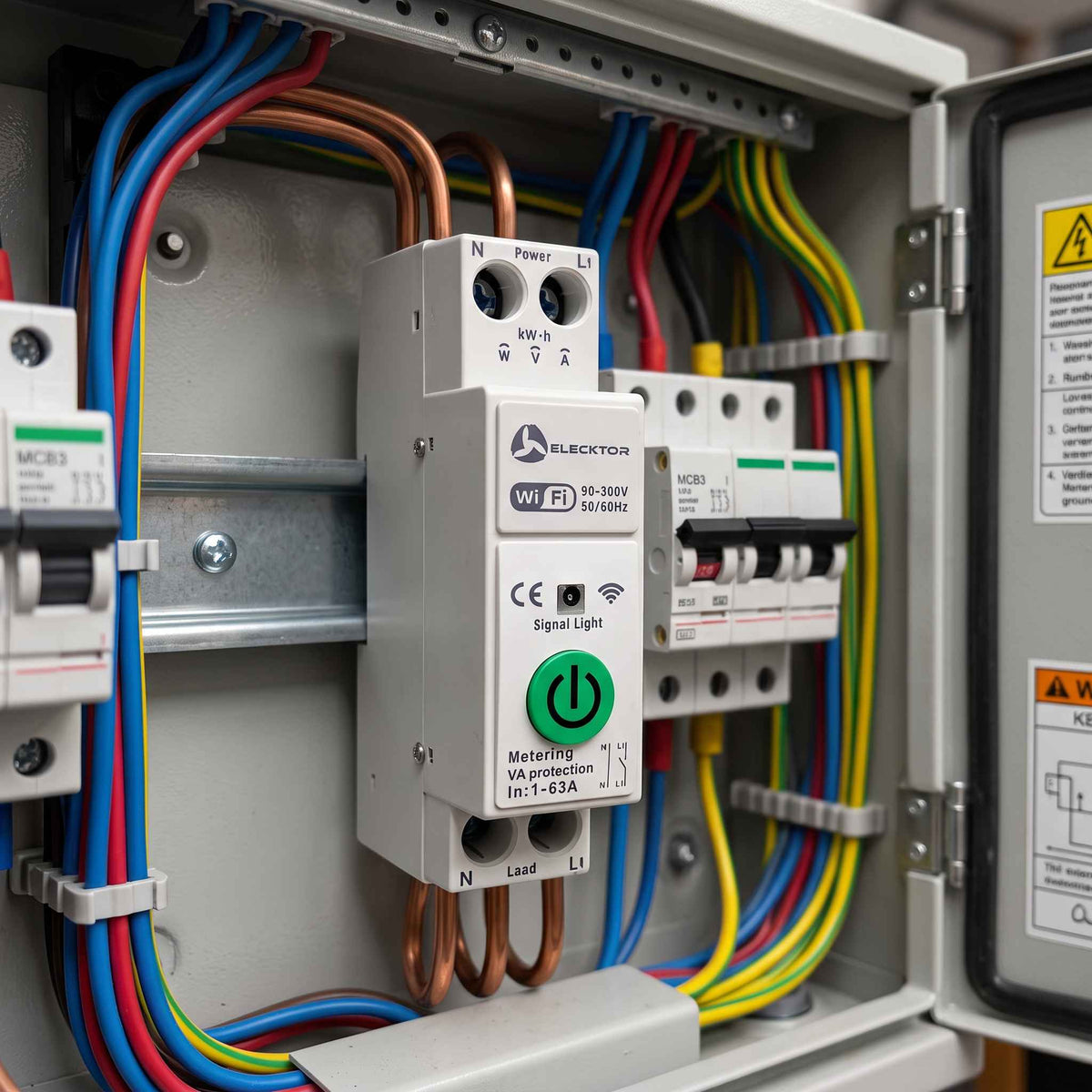 Smart Wi-Fi Circuit Breaker (1A–63A) – Remote Power Switch with Real-Time Energy Metering