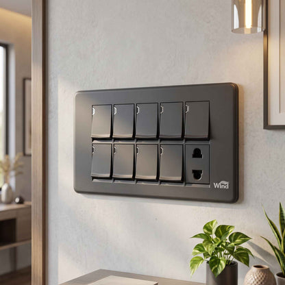 WIND Charcoal Grey Switch Board