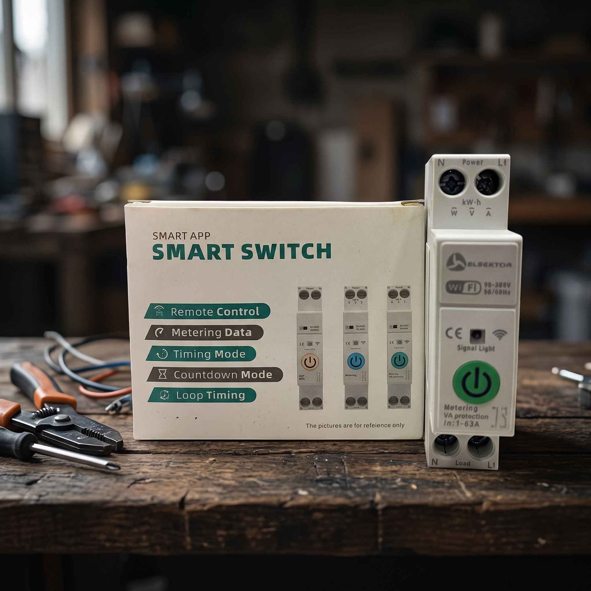 Smart Wi-Fi Circuit Breaker (1A–63A) – Remote Power Switch with Real-Time Energy Metering