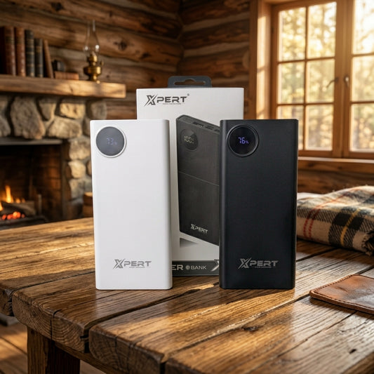Xpert Power Bank With LED Digital Display 20000 mAh Portable Charger - Black