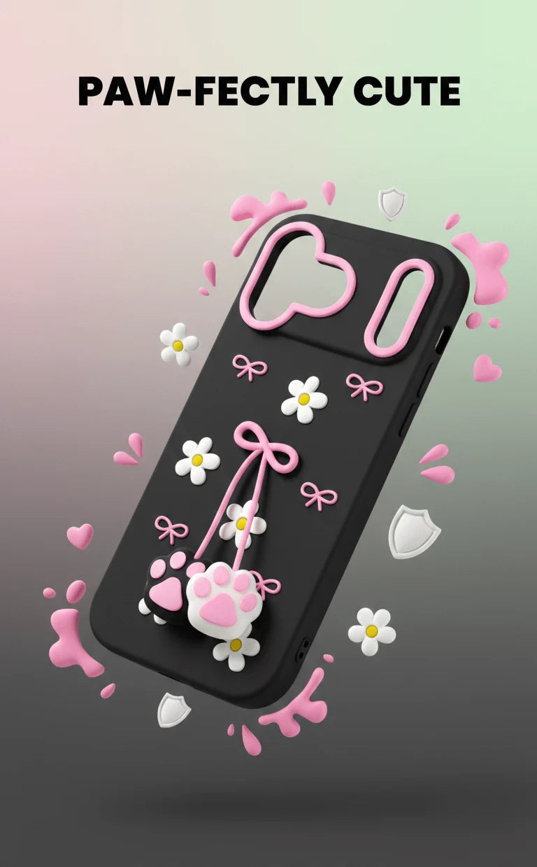 3D Cat Paw Daisy Case